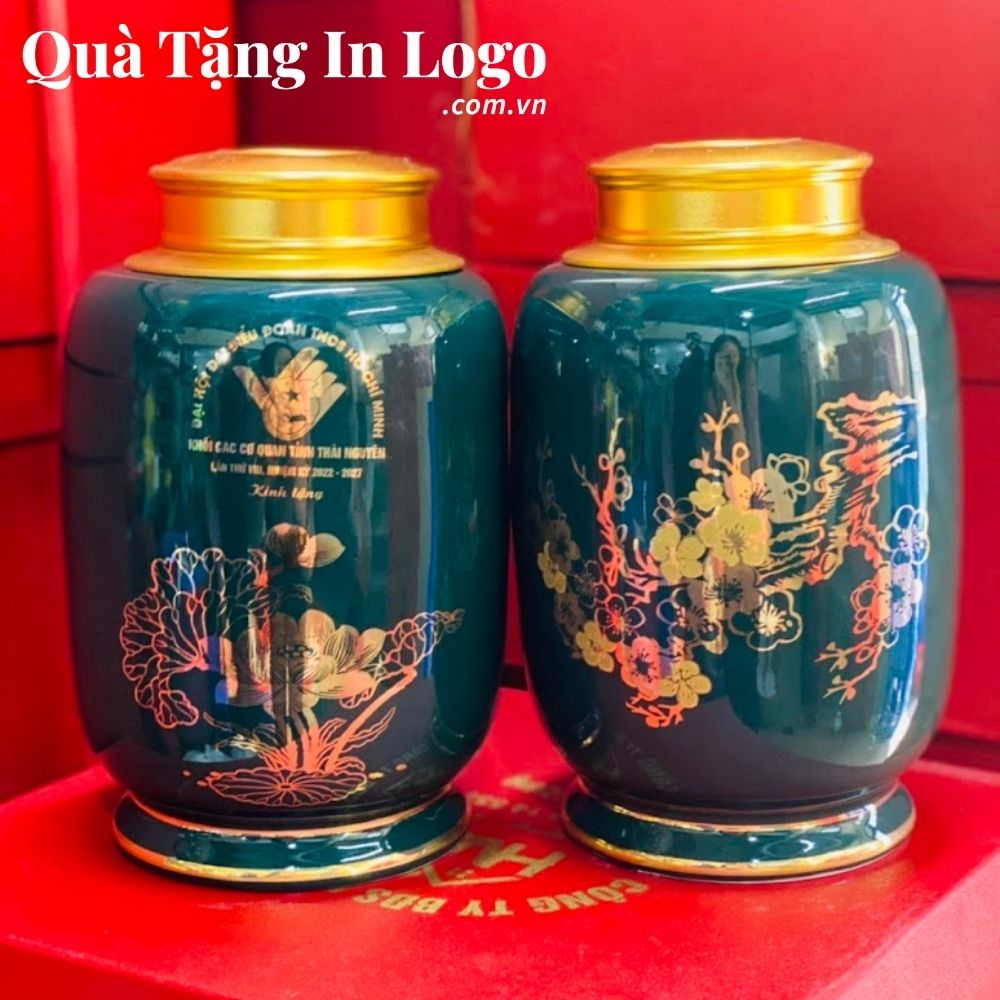 Hũ đựng trà in logo quà tặng