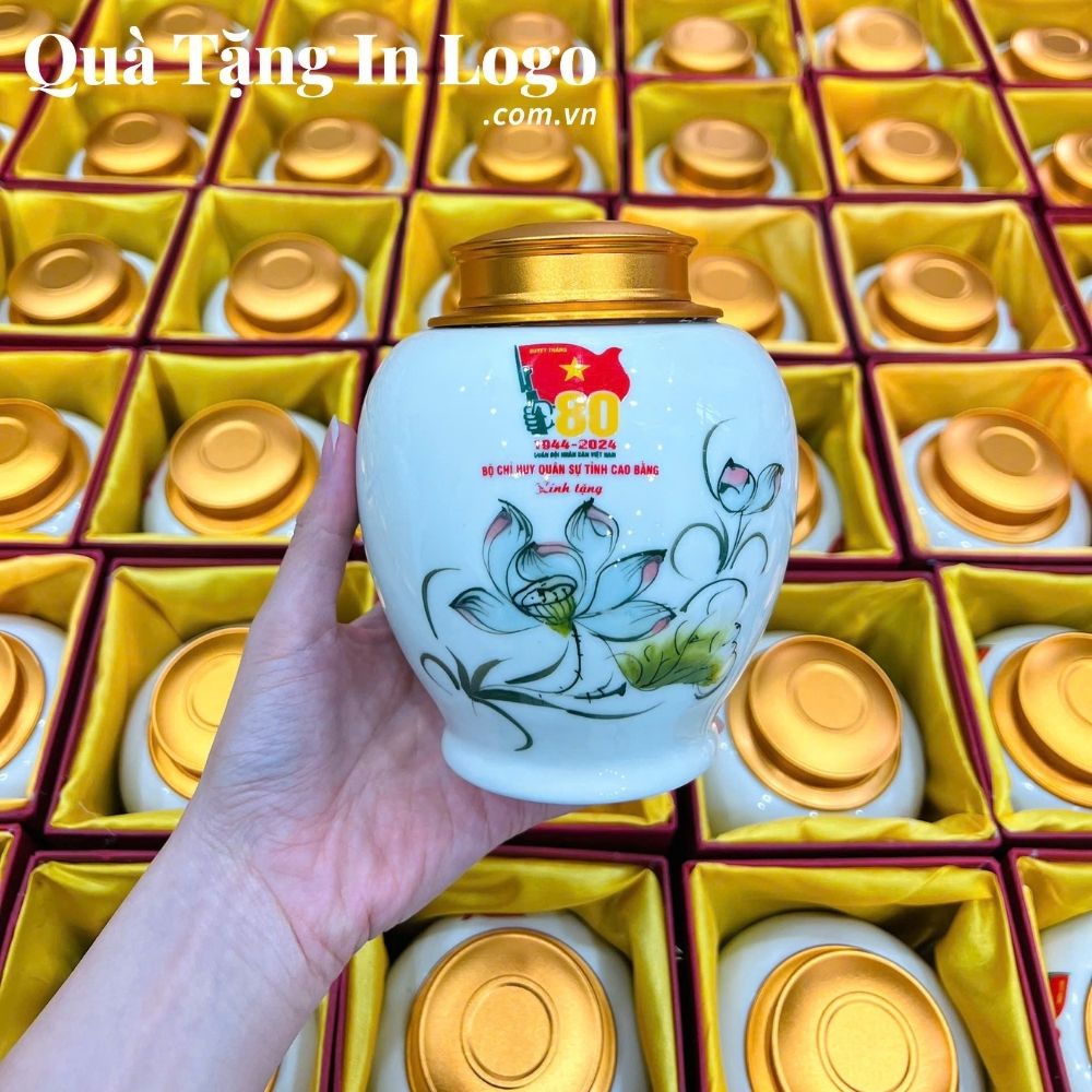 Hũ đựng trà in logo quà tặng
