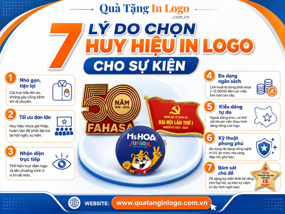 7 lý do nên lựa chọn huy hiệu in logo làm quà tặng