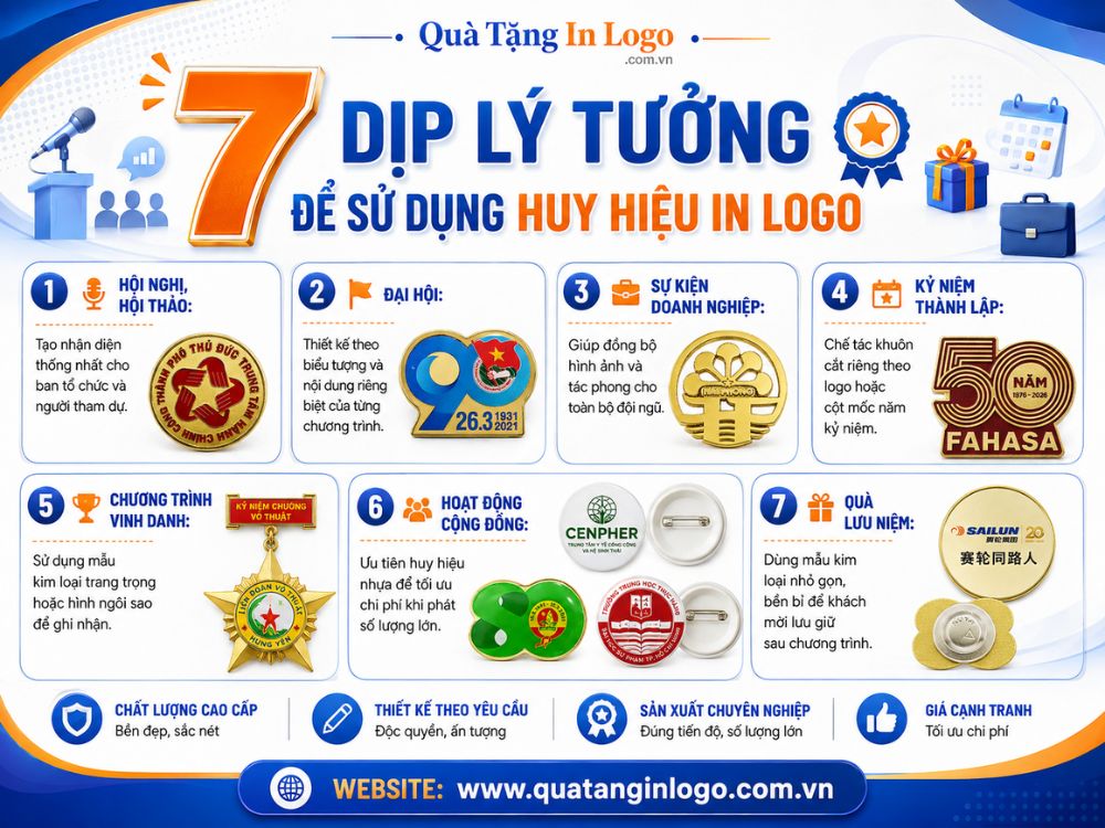 Các sự kiện phù hợp tặng huy hiệu quà tặng