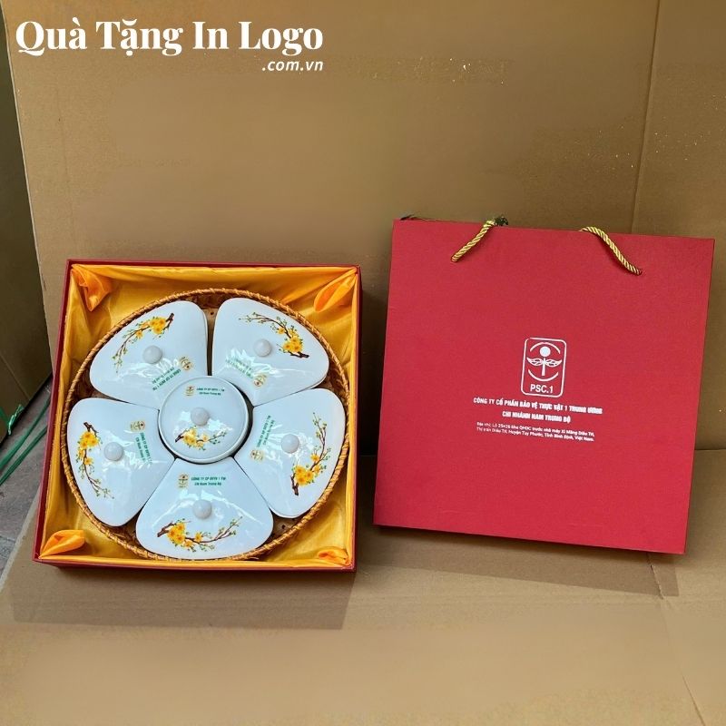 Khay Mứt Sứ Quà Tặng In Logo - Ảnh 2