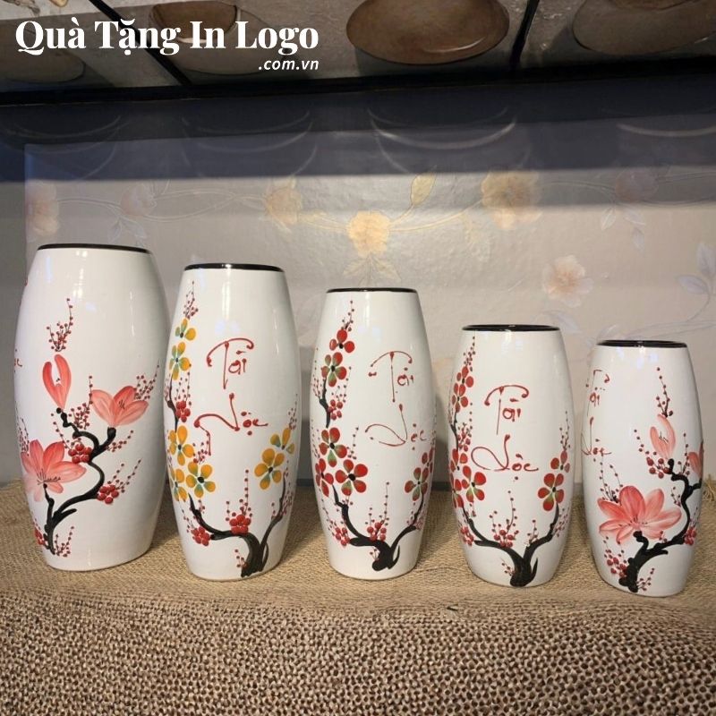Lọ Hoa Gốm Sứ Quà Tặng In Logo - Ảnh 64