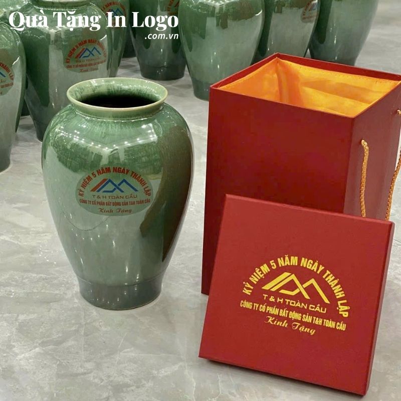 Lọ Hoa Gốm Sứ Quà Tặng In Logo - Ảnh 60