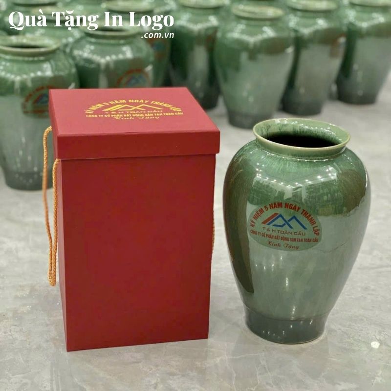 Lọ Hoa Gốm Sứ Quà Tặng In Logo - Ảnh 59