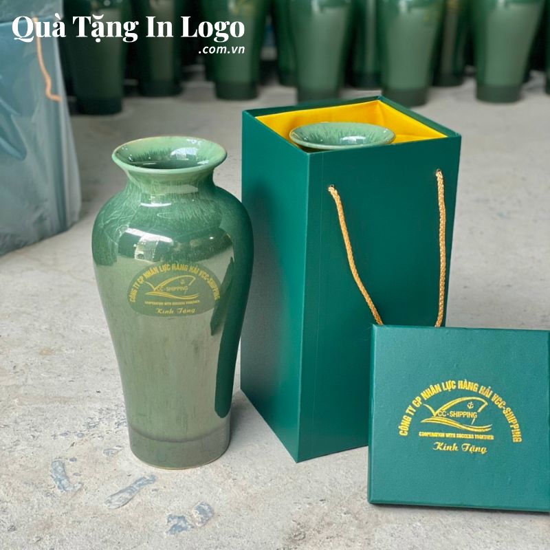 Lọ Hoa Gốm Sứ Quà Tặng In Logo - Ảnh 57