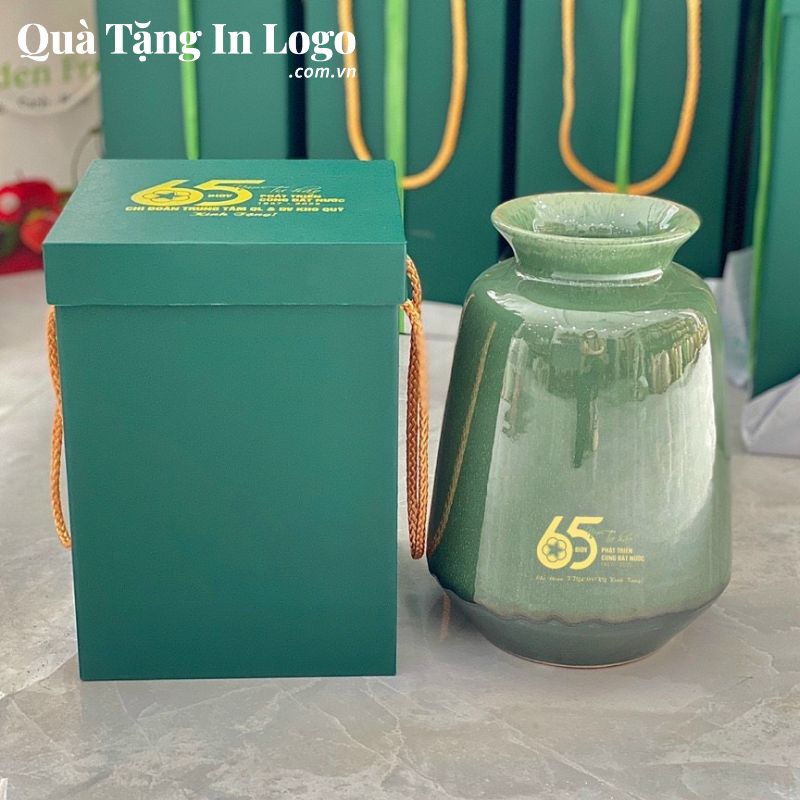 Lọ Hoa Gốm Sứ Quà Tặng In Logo - Ảnh 55