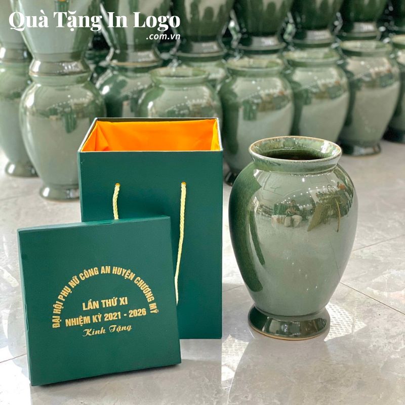 Lọ Hoa Gốm Sứ Quà Tặng In Logo - Ảnh 53