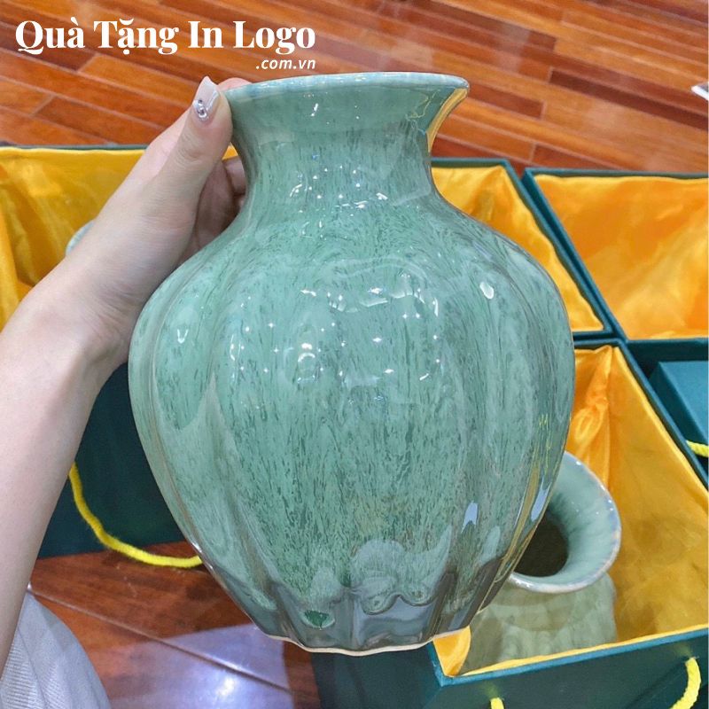 Lọ Hoa Gốm Sứ Quà Tặng In Logo - Ảnh 49
