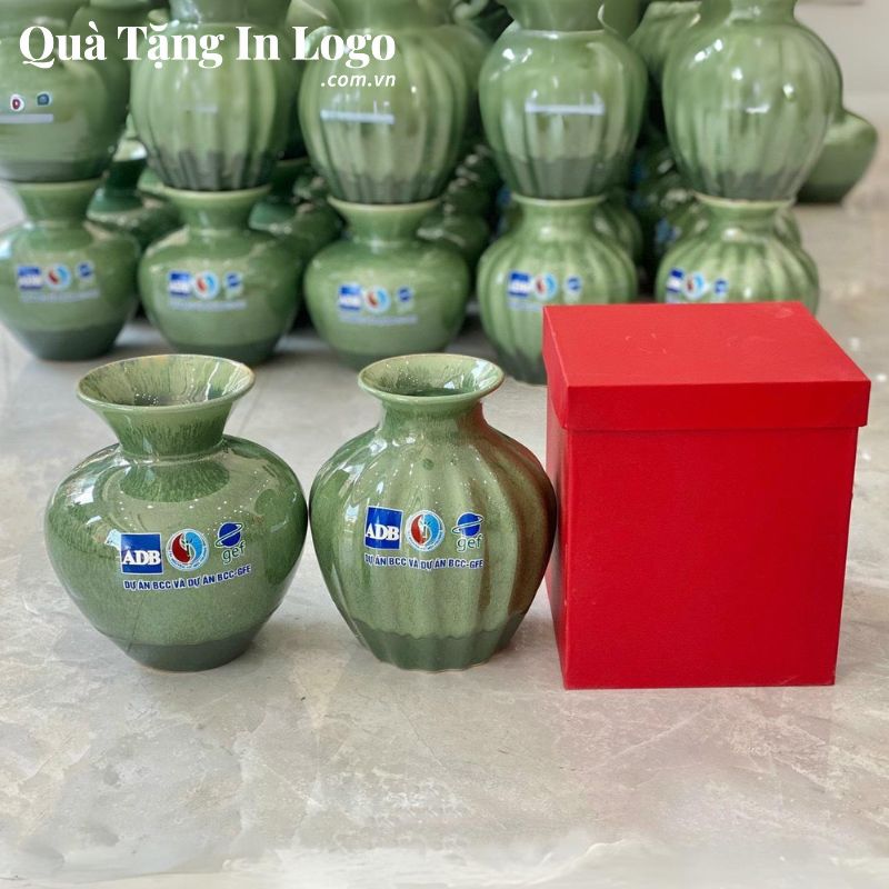 Lọ Hoa Gốm Sứ Quà Tặng In Logo - Ảnh 48