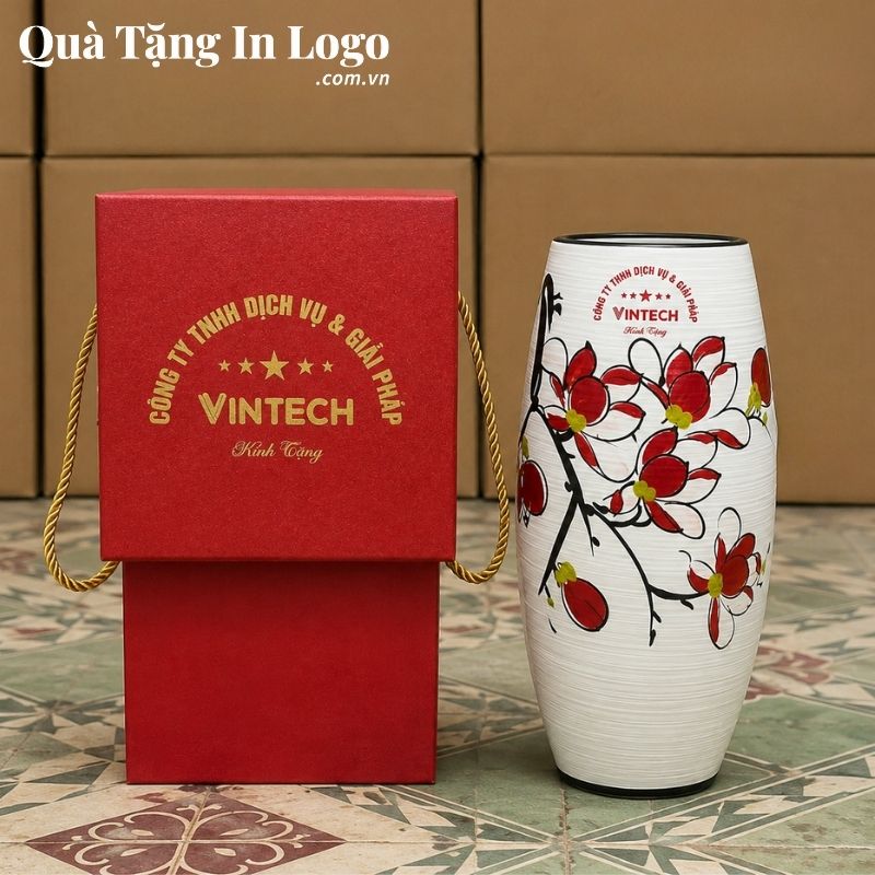 Lọ Hoa Gốm Sứ Quà Tặng In Logo - Ảnh 9