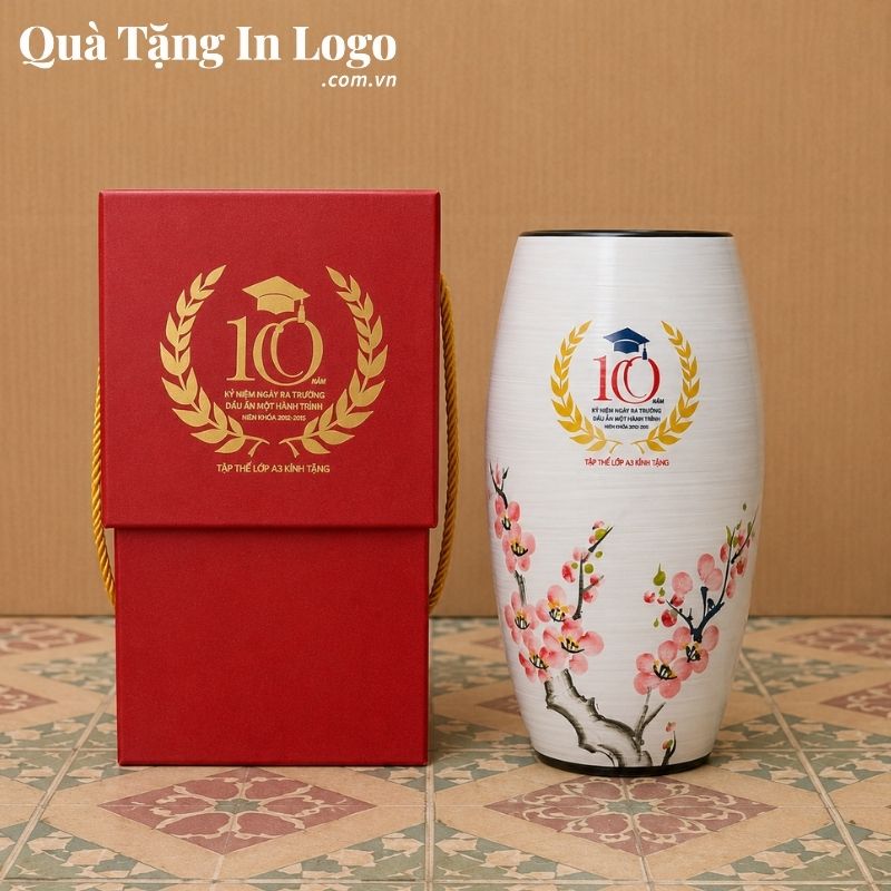 Lọ Hoa Gốm Sứ Quà Tặng In Logo - Ảnh 8