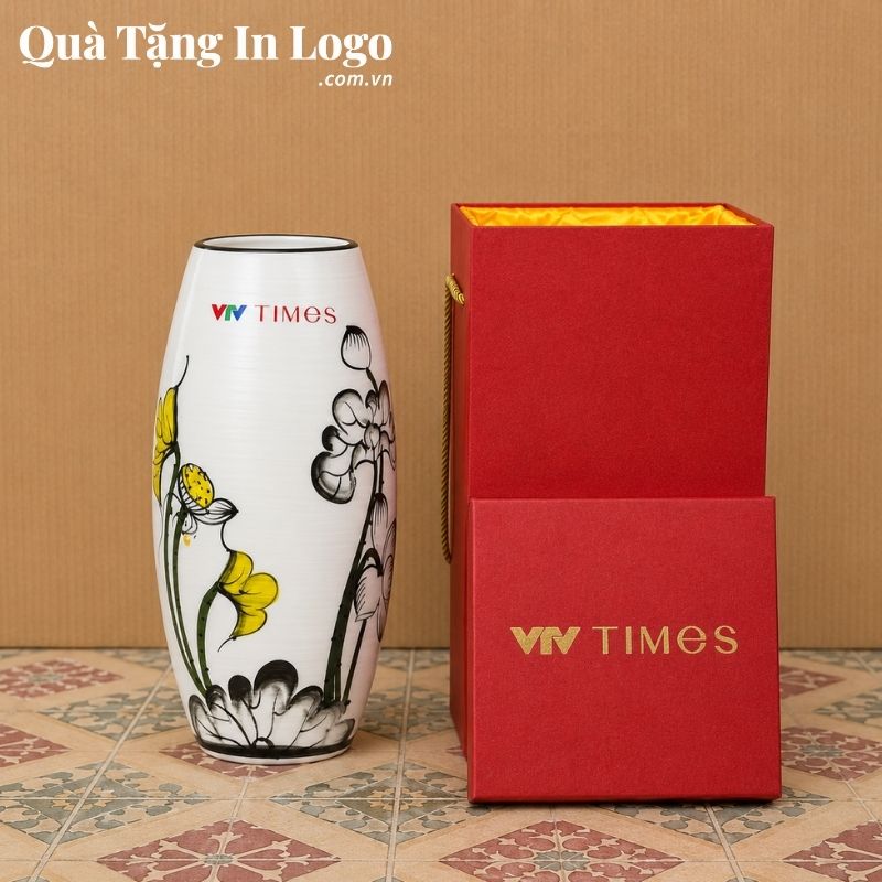 Lọ Hoa Gốm Sứ Quà Tặng In Logo - Ảnh 5
