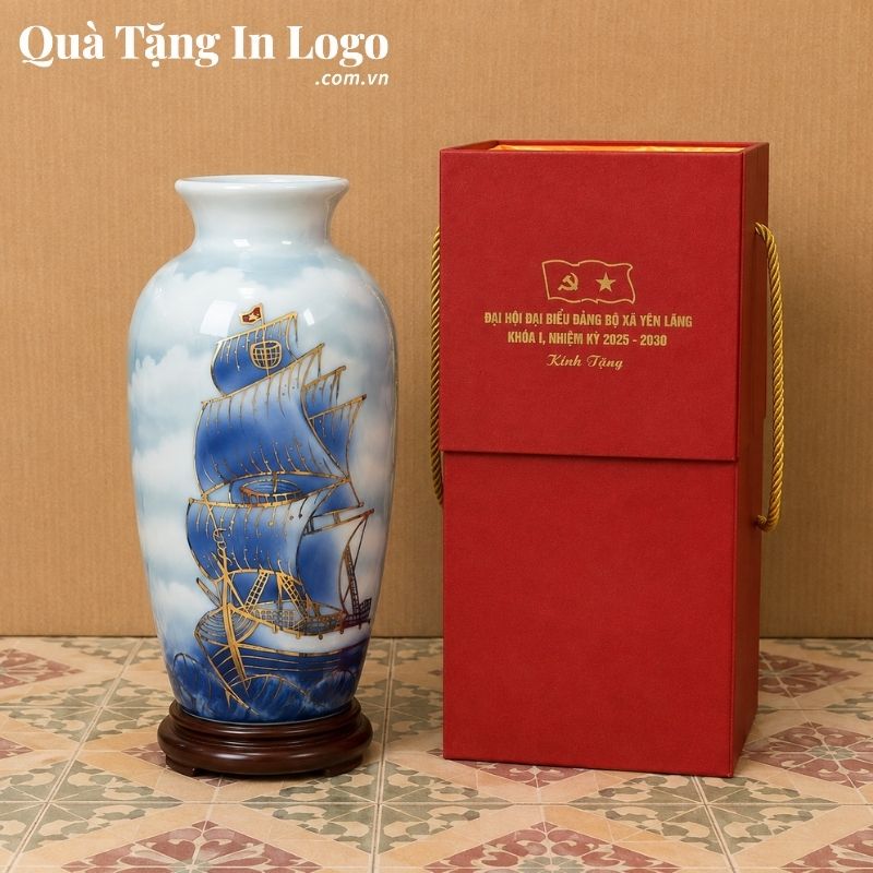 Lọ Hoa Gốm Sứ Quà Tặng In Logo - Ảnh 38