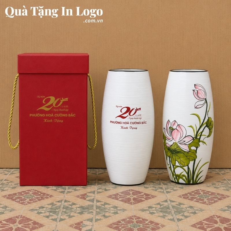 Lọ Hoa Gốm Sứ Quà Tặng In Logo - Ảnh 37