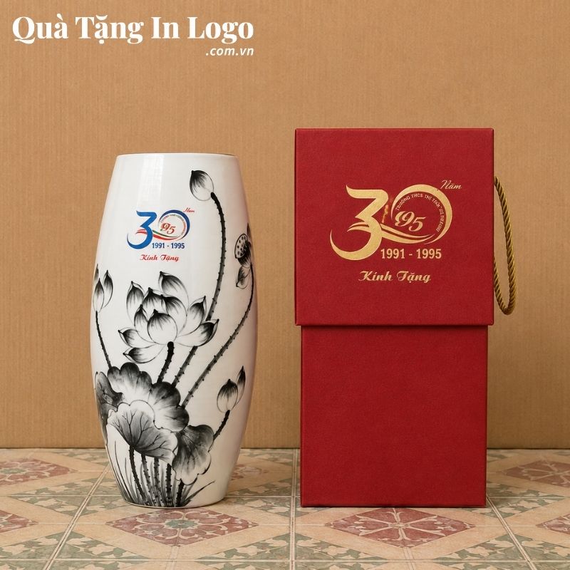 Lọ Hoa Gốm Sứ Quà Tặng In Logo - Ảnh 36