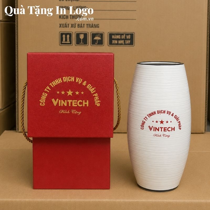 Lọ Hoa Gốm Sứ Quà Tặng In Logo - Ảnh 18