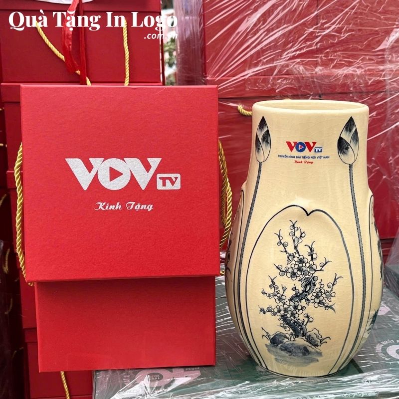 Lọ Hoa Gốm Sứ Quà Tặng In Logo - Ảnh 31