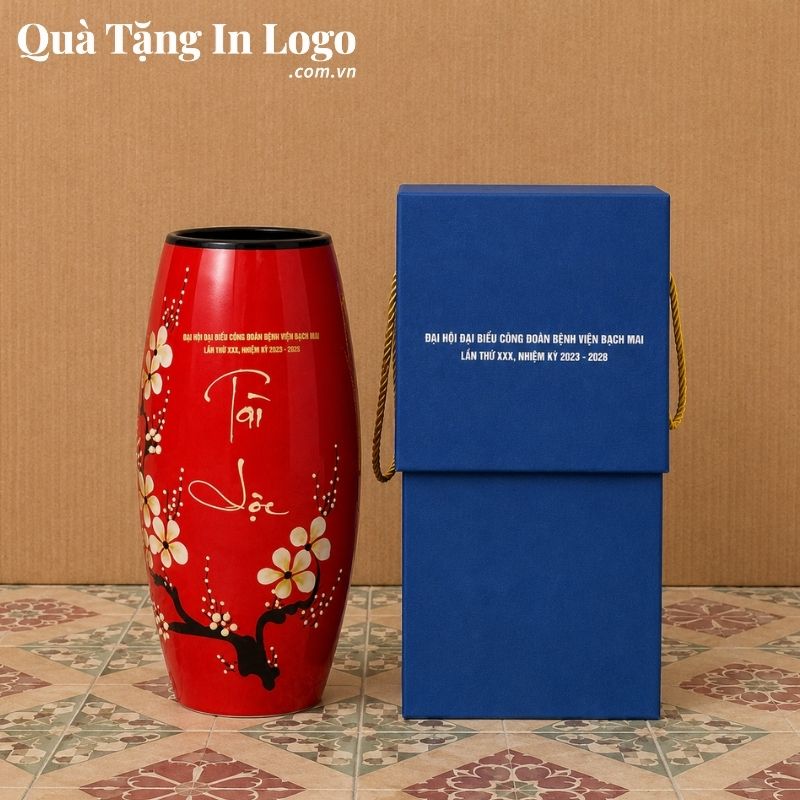 Lọ Hoa Gốm Sứ Quà Tặng In Logo - Ảnh 30