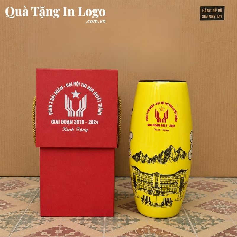 Lọ Hoa Gốm Sứ Quà Tặng In Logo - Ảnh 29