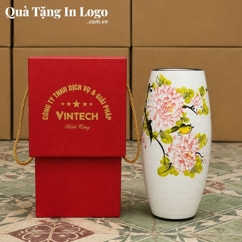 Lọ Hoa Gốm Sứ Quà Tặng In Logo - Ảnh 16