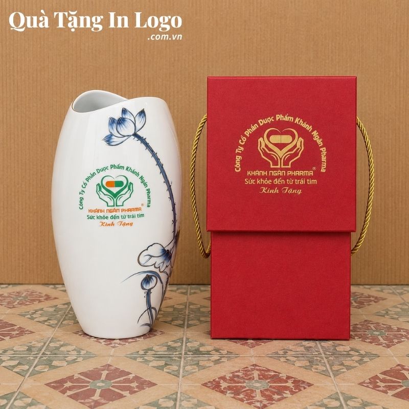 Lọ Hoa Gốm Sứ Quà Tặng In Logo - Ảnh 26