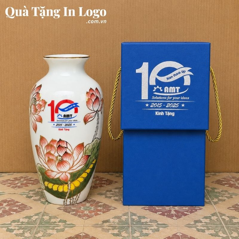 Lọ Hoa Gốm Sứ Quà Tặng In Logo - Ảnh 25