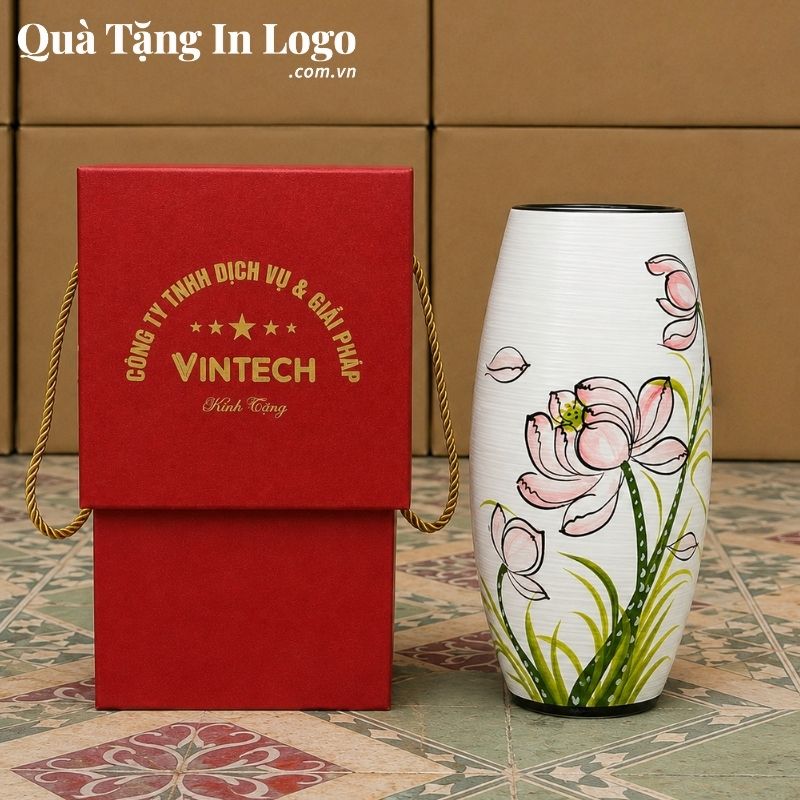 Lọ Hoa Gốm Sứ Quà Tặng In Logo - Ảnh 15