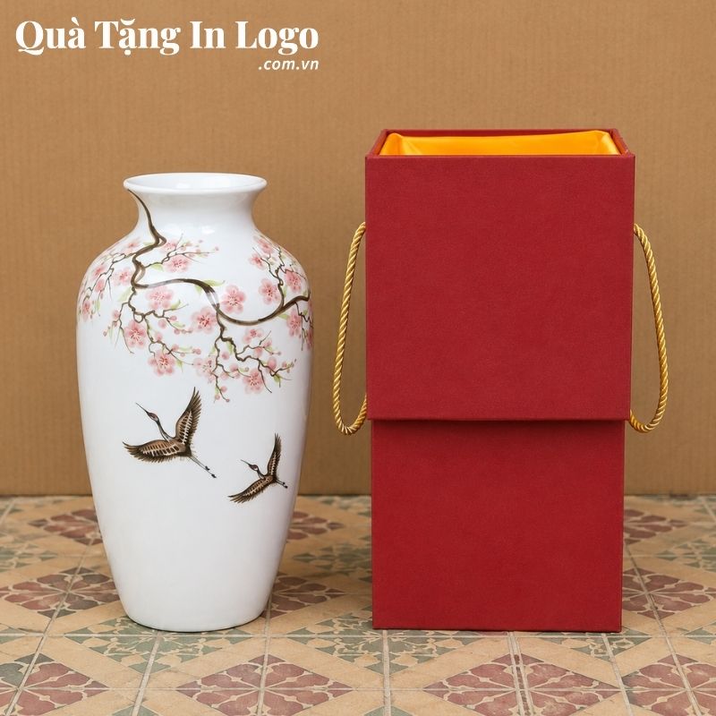 Lọ Hoa Gốm Sứ Quà Tặng In Logo - Ảnh 41