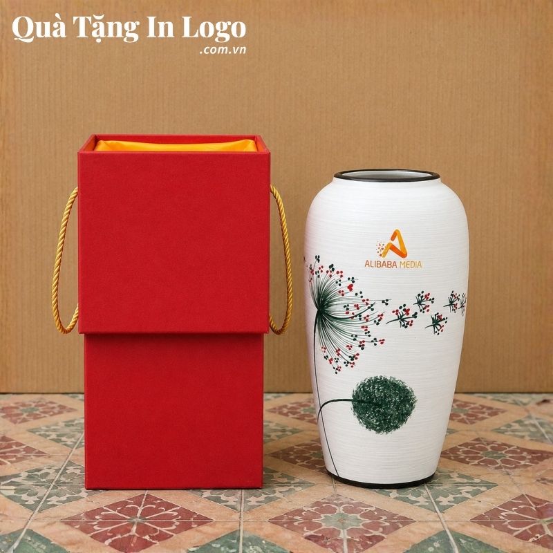 Lọ Hoa Gốm Sứ Quà Tặng In Logo - Ảnh 82