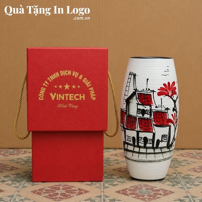 Lọ Hoa Gốm Sứ Quà Tặng In Logo - Ảnh 14