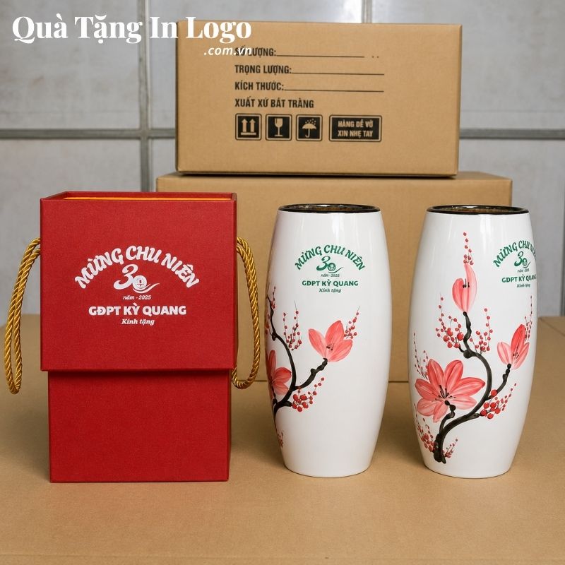 Lọ Hoa Gốm Sứ Quà Tặng In Logo - Ảnh 80
