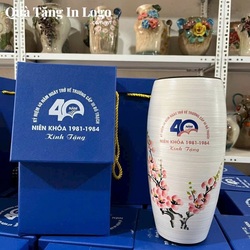 Lọ Hoa Gốm Sứ Quà Tặng In Logo - Ảnh 76