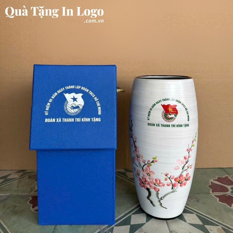 Lọ Hoa Gốm Sứ Quà Tặng In Logo - Ảnh 75