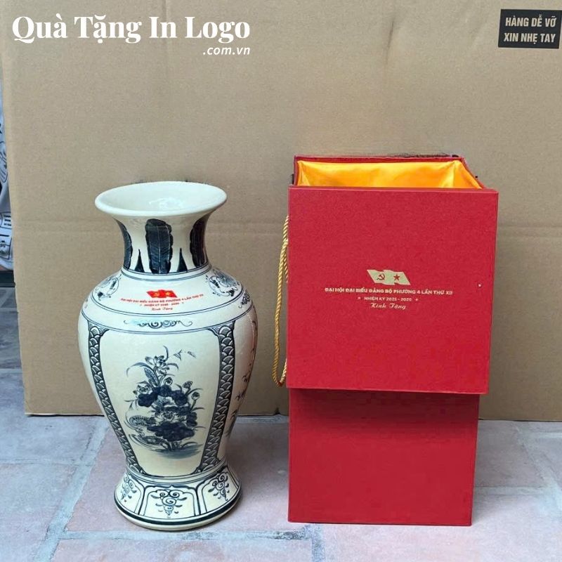 Lọ Hoa Gốm Sứ Quà Tặng In Logo - Ảnh 74