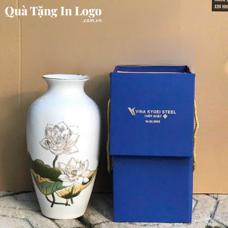 Lọ Hoa Gốm Sứ Quà Tặng In Logo - Ảnh 72
