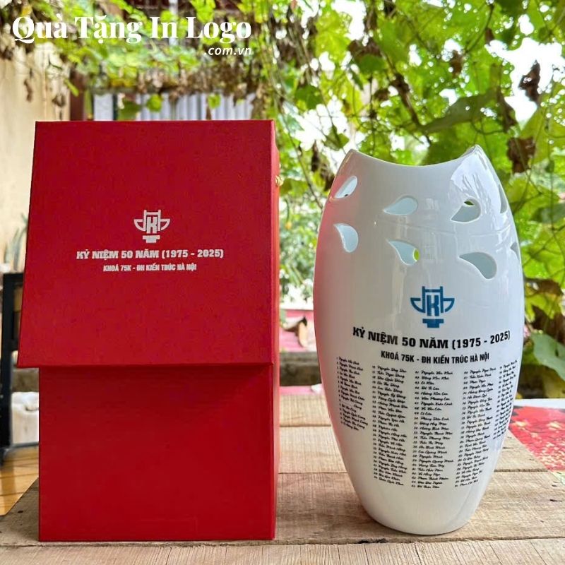 Lọ Hoa Gốm Sứ Quà Tặng In Logo - Ảnh 71