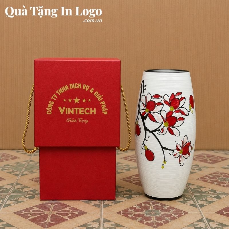 Lọ Hoa Gốm Sứ Quà Tặng In Logo - Ảnh 12