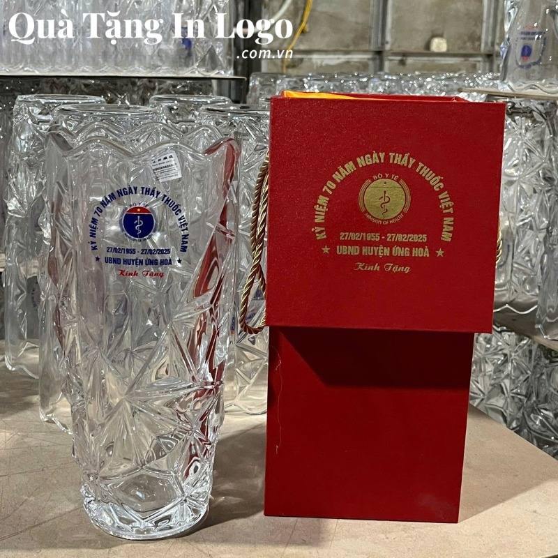 Lọ Hoa Thuỷ Tinh Quà Tặng In Logo - Ảnh 3
