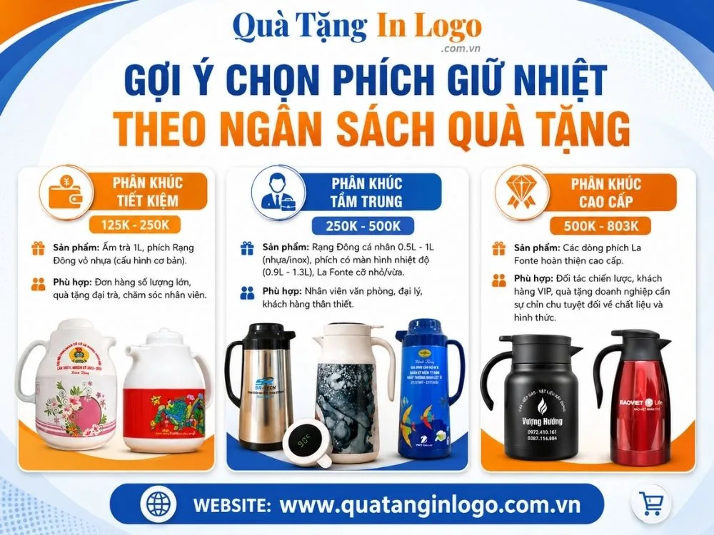 3 phân khúc quà tặng phích giữ nhiệt theo ngân sách quà tặng