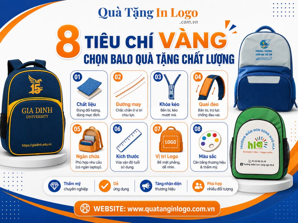 8 tiêu chí khi lựa chọn balo quà tặng in logo