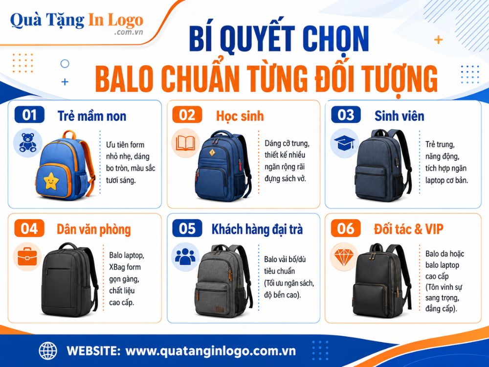 Cách lựa chọn mẫu balo quà tặng phù hợp với từng đối tượng