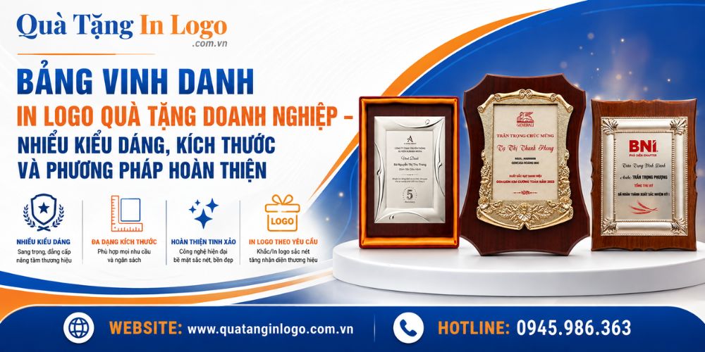 Bảng vinh danh in logo quà tặng