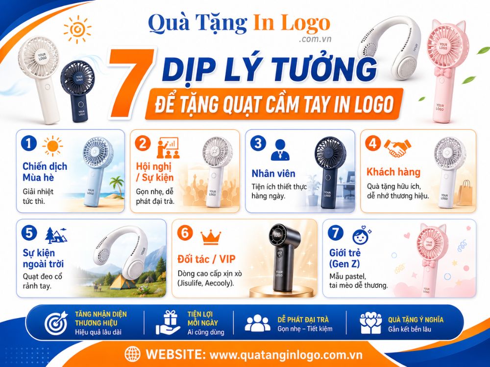 7 sự kiện phù hợp tặng quạt điện cầm tay in logo