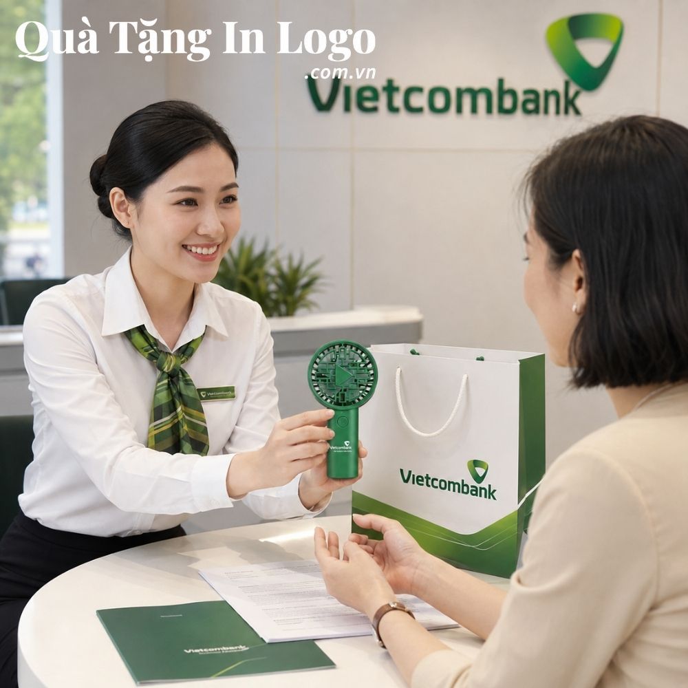 Quạt điện mini in logo