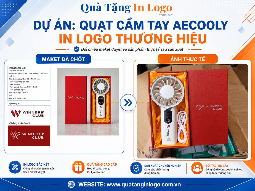 Dự án quạt điệm cầm tay in logo