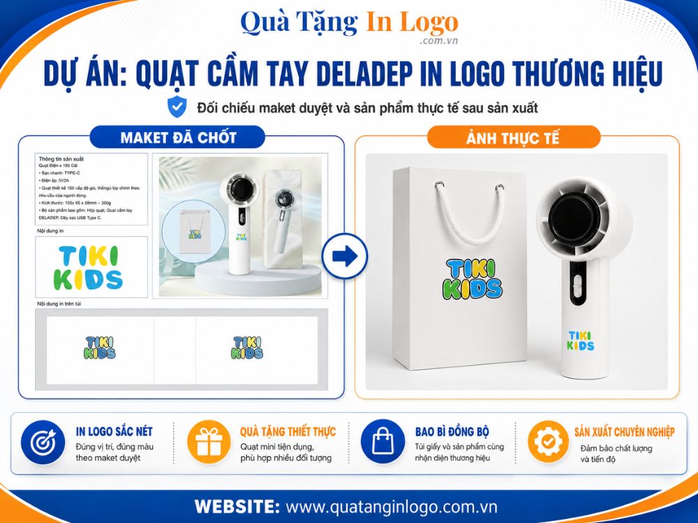 Dự án quạt điệm cầm tay in logo