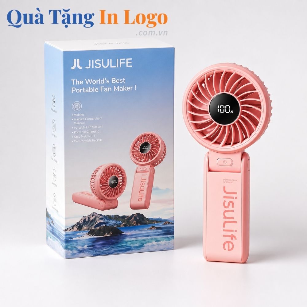 Quạt điện mini in logo