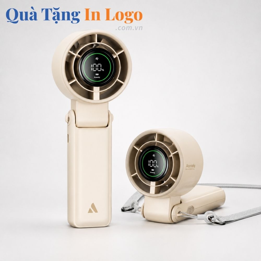 Quạt điện mini in logo