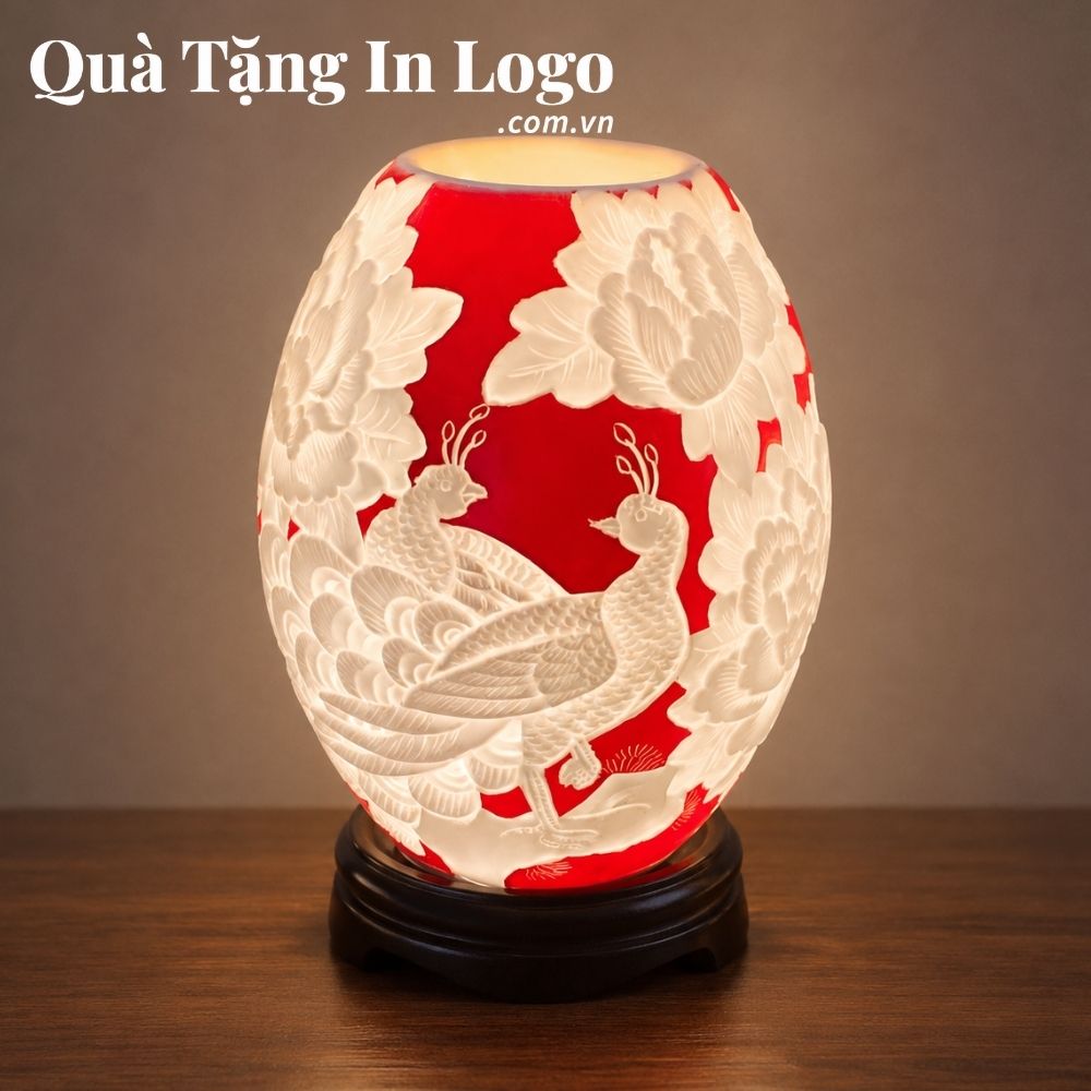 Đèn xông tinh dầu in logo quà tặng