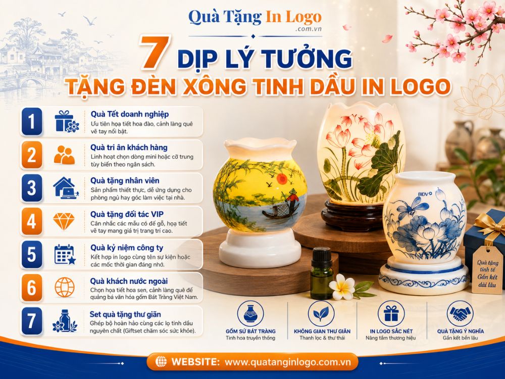 Các dịp phù hợp tặng đèn xông tinh dầu in logo